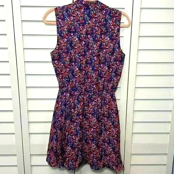 Parker Jemma Sleeveless Silk Blend Dress Size Small Multi Ditsy - Picture 9 of 15